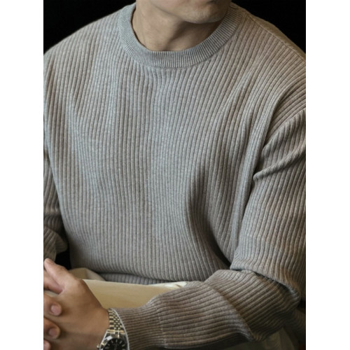 老錢風華夫格針織衫男紋理感修身長袖衛衣美式小領口羊毛打底衫潮