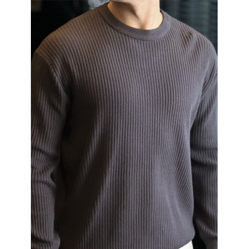 老錢風華夫格針織衫男紋理感修身長袖衛衣美式小領口羊毛打底衫潮