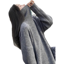 高級感慵懶風軟糯中長款高領毛衣女遮屁股寬松外穿大碼胖mm秋冬厚