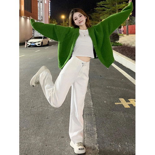 綠色針織開衫外搭高級感毛衣女春裝2026新款慵懶風藝術生奶乖上衣 綠色針織開衫外搭高級感毛衣女春裝2026新款慵懶風藝術生奶乖上衣