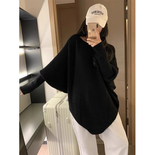 紫色針織衫鬭篷外套毛衣秋季新款氛圍感軟慵懶上衣百搭罩衫外穿