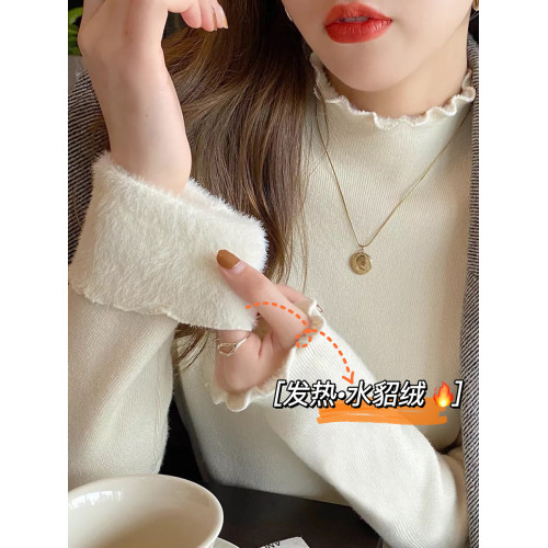 高級感毛衣女冬季加厚2025新款內搭加絨打底衫一體絨秋冬高領上衣