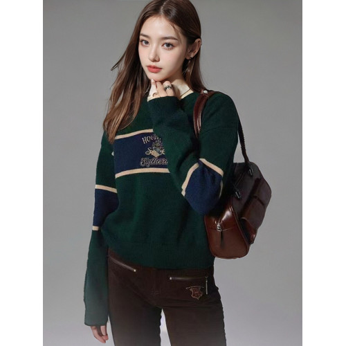 哈利波特聯名款針織衫拼色套頭毛衣2026年冬春季新款v領寬鬆百搭