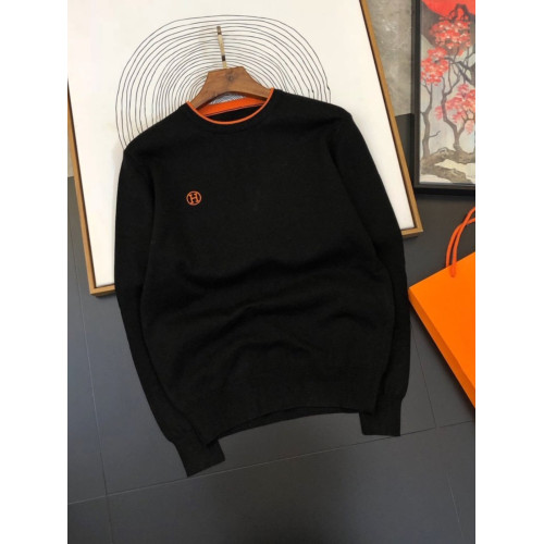 輕奢潮流套頭高級感毛衣針織衫男韓版秋冬字母提花圓領加厚打底衫