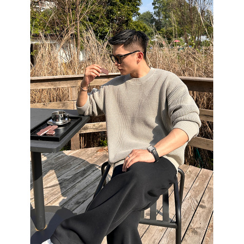 二十二號穿搭【韓版華夫格】800克秋冬季毛衣男士保暖加厚針織衫 二十二號穿搭【韓版華夫格】800克秋冬季毛衣男士保暖加厚針織衫