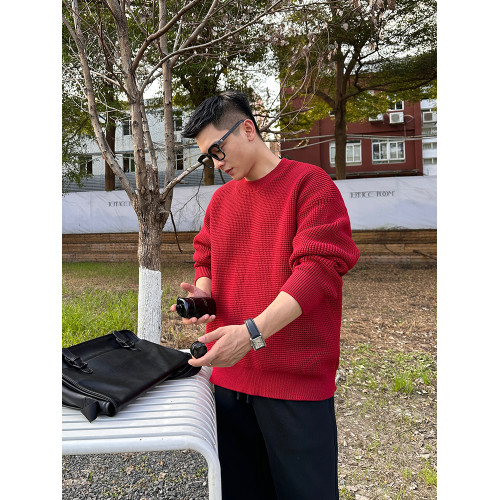 二十二號穿搭【韓版華夫格】800克秋冬季毛衣男士保暖加厚針織衫 二十二號穿搭【韓版華夫格】800克秋冬季毛衣男士保暖加厚針織衫