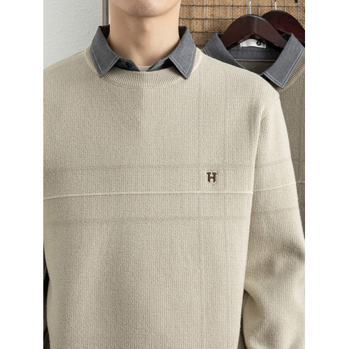 僑迪矇拉肌理感假兩件男士針織衫內搭秋冬季襯衫領毛衣加厚保暖 僑迪矇拉肌理感假兩件男士針織衫內搭秋冬季襯衫領毛衣加厚保暖