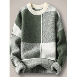 男士毛衣秋冬季加絨加厚款打底針織衫青少年學生潮流圓領線衣