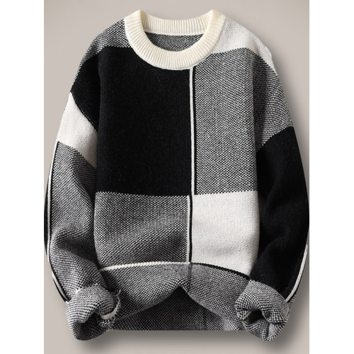 男士毛衣秋冬季加絨加厚款打底針織衫青少年學生潮流圓領線衣 男士毛衣秋冬季加絨加厚款打底針織衫青少年學生潮流圓領線衣