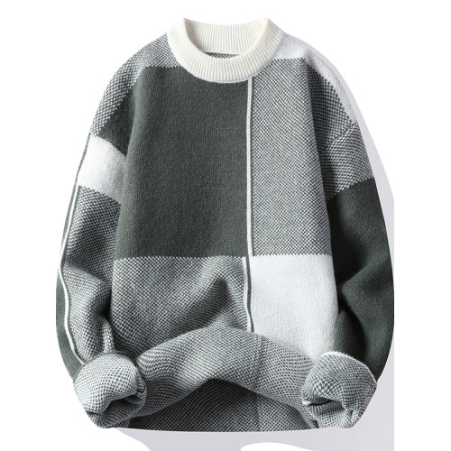 男士毛衣秋冬季加絨加厚款打底針織衫青少年學生潮流圓領線衣 男士毛衣秋冬季加絨加厚款打底針織衫青少年學生潮流圓領線衣