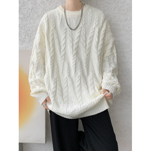 麥穗毛衣男款冬季寬松特大碼慵懶風情侶圓領針織衫粗線衣外套 麥穗毛衣男款冬季寬松特大碼慵懶風情侶圓領針織衫粗線衣外套