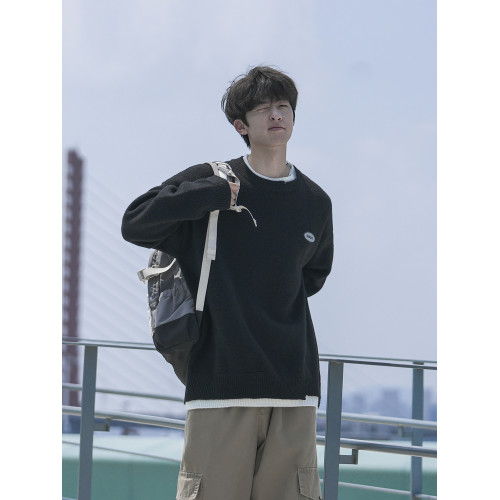 @港仔文藝男 日系純色圓領毛衣男冬季打底毛線衣男生套頭針織衫 @港仔文藝男 日系純色圓領毛衣男冬季打底毛線衣男生套頭針織衫