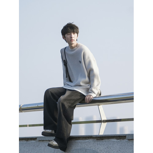 @港仔文藝男 日系純色圓領毛衣男冬季打底毛線衣男生套頭針織衫 @港仔文藝男 日系純色圓領毛衣男冬季打底毛線衣男生套頭針織衫