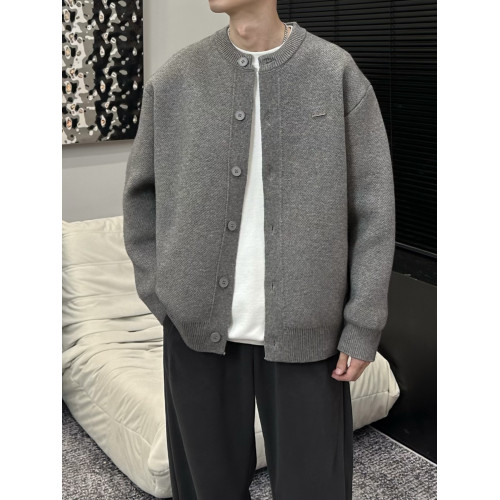 2025春秋新款棒球領粗針開衫純色寬松休閒慵懶感毛衣外套男女同款 2025春秋新款棒球領粗針開衫純色寬松休閒慵懶感毛衣外套男女同款