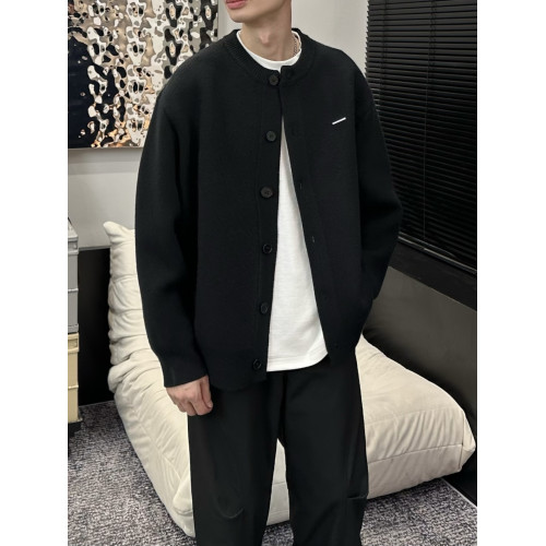 2025春秋新款棒球領粗針開衫純色寬松休閒慵懶感毛衣外套男女同款 2025春秋新款棒球領粗針開衫純色寬松休閒慵懶感毛衣外套男女同款