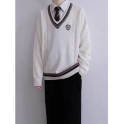 【刺篇】DK製服正版原創針織衫長袖V領毛衣套頭毛線上衣外套男