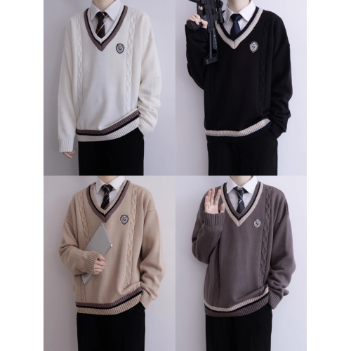 【刺篇】DK製服正版原創針織衫長袖V領毛衣套頭毛線上衣外套男 【刺篇】DK製服正版原創針織衫長袖V領毛衣套頭毛線上衣外套男