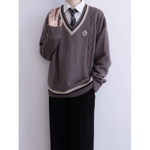 【刺篇】DK製服正版原創針織衫長袖V領毛衣套頭毛線上衣外套男 【刺篇】DK製服正版原創針織衫長袖V領毛衣套頭毛線上衣外套男