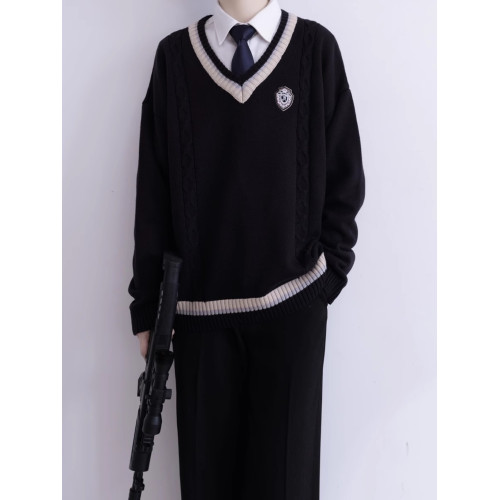 【刺篇】DK製服正版原創針織衫長袖V領毛衣套頭毛線上衣外套男 【刺篇】DK製服正版原創針織衫長袖V領毛衣套頭毛線上衣外套男