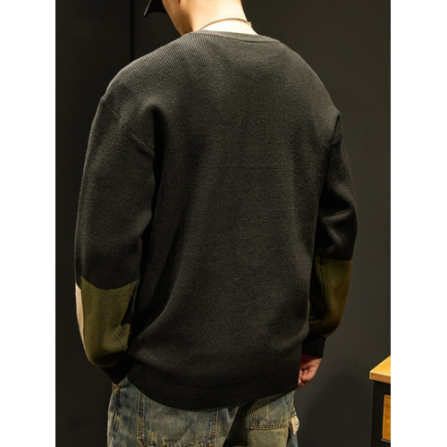 高級美式復古毛衣男撞色寬松內搭打底針織衫秋冬季男裝休閒上衣服 高級美式復古毛衣男撞色寬松內搭打底針織衫秋冬季男裝休閒上衣服