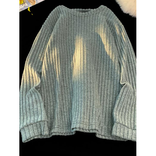 美式磨毛衛衣男春秋季潮牌寬松條紋長袖T恤高級感休閒內搭打底衫