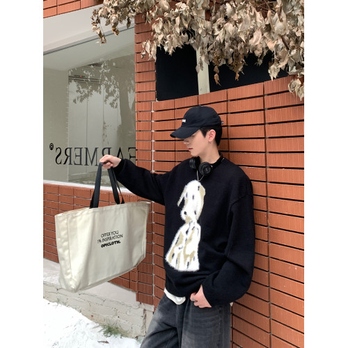 ONELYC1NS毛絨小狗圓領針織衫男女同款秋冬小衆套頭百搭寬松毛衣 ONELYC1NS毛絨小狗圓領針織衫男女同款秋冬小衆套頭百搭寬松毛衣
