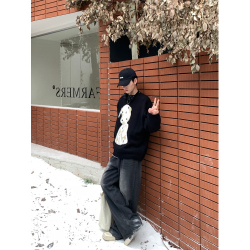 ONELYC1NS毛絨小狗圓領針織衫男女同款秋冬小衆套頭百搭寬松毛衣 ONELYC1NS毛絨小狗圓領針織衫男女同款秋冬小衆套頭百搭寬松毛衣