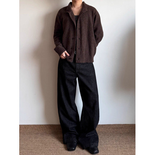 花紗羊毛混紡半高領秋冬毛衣開衫老錢棕色灰色百搭cleanfit外套 花紗羊毛混紡半高領秋冬毛衣開衫老錢棕色灰色百搭cleanfit外套