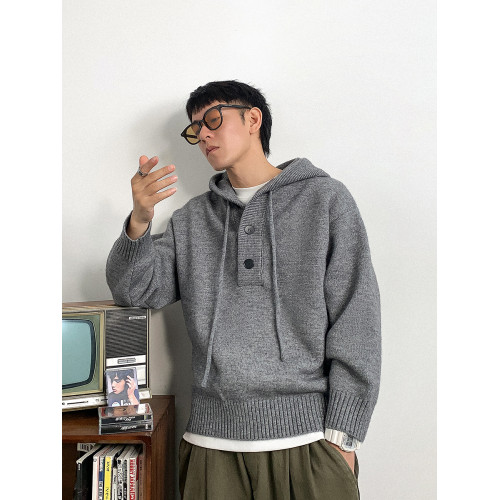 徐太浪韓版時尚半開襟連帽毛衣男秋冬慵懶風休閒打底針織衫外套潮 徐太浪韓版時尚半開襟連帽毛衣男秋冬慵懶風休閒打底針織衫外套潮