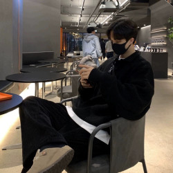 白色polo領毛衣男款秋冬季新款港風復古日系重磅慵懶風翻領針織衫