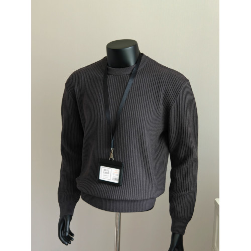 老錢風黑色毛衣男秋冬高級感cleanfit圓領寬松慵懶內搭打底針織衫