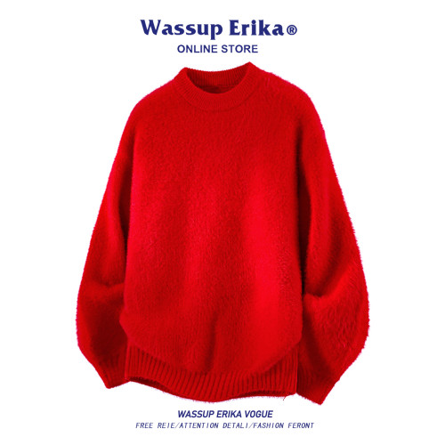 WASSUP ERIKA軟糯超好看秋冬季針織上衣男女款慵懶風寬松復古毛衣