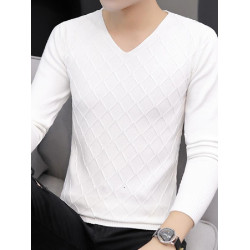 2025秋季新款韓版純色修身毛衣男潮牌V領休閒打底衫百搭秋冬上衣