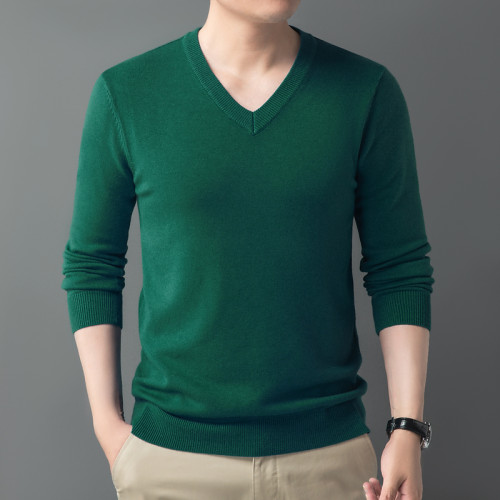 毛衣男冬季新款加厚圓領羊毛衫寬松純色羊絨長袖大碼打底衫針織衫