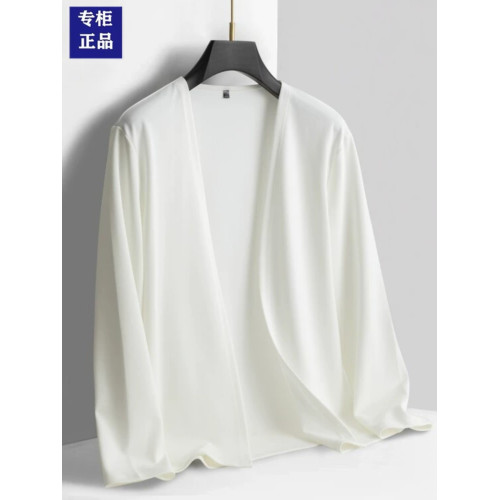 春秋季純色開衫男士潮流針織衫外穿中青年休閒寬松薄款披肩外套男