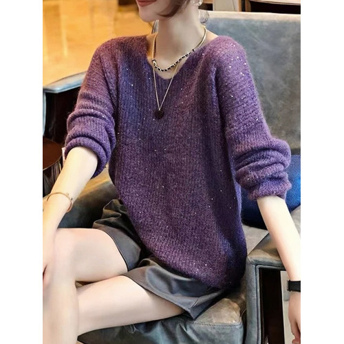 秋季新款打底衫2025年新款小香風穿搭洋氣寬松保暖圓領針織毛衣女