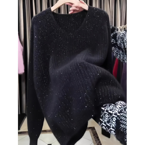 秋季新款打底衫2025年新款小香風穿搭洋氣寬松保暖圓領針織毛衣女