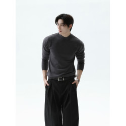 TURNTIDE 430g羊毛混紡萊賽爾半高領修身毛衣保暖打底內搭針織衫