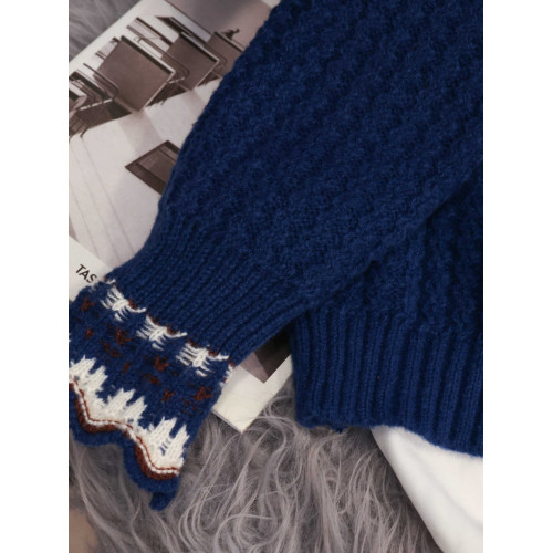 初中生女秋裝娃娃領毛衣外套學院風小個子短款針織開衫小個子學生