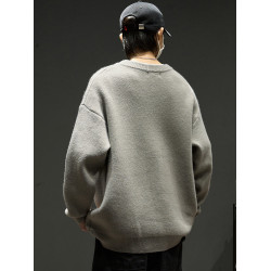 圓領毛衣男款秋冬美式潮牌內搭男生寬松慵懶風冬季加厚打底針織衫