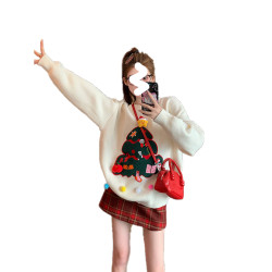 過年風毛衣女款秋冬新款設計感小衆氣質減齡針織衫紅色短裙兩件套