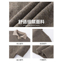 WASSUP ERIKA日系簡約翻領假兩件毛衣男秋冬新款休閒百搭針織衫女