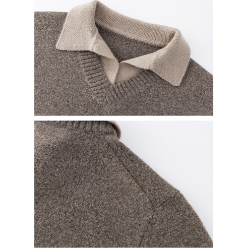 WASSUP ERIKA日系簡約翻領假兩件毛衣男秋冬新款休閒百搭針織衫女 WASSUP ERIKA日系簡約翻領假兩件毛衣男秋冬新款休閒百搭針織衫女