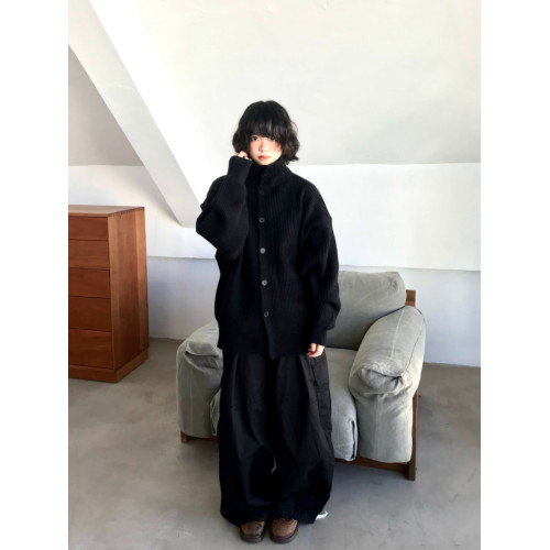 一碗士多復古高領毛衣男日系復古美式情侶寬鬆針織開衫秋冬外穿潮