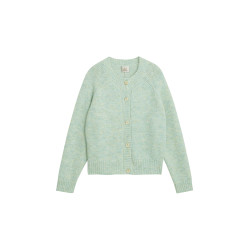 覔定 綠色針織毛衣開衫女秋冬慵嬾風小個子絕美韓系圓領軟糯上衣