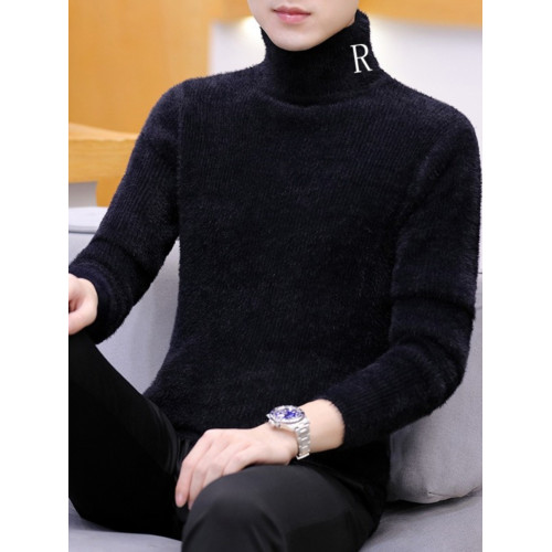 水貂絨高領毛衣男士打底衫2025秋冬季加絨厚款青少年絨毛衫男潮流 水貂絨高領毛衣男士打底衫2025秋冬季加絨厚款青少年絨毛衫男潮流