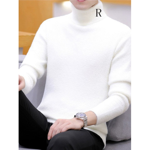 水貂絨高領毛衣男士打底衫2025秋冬季加絨厚款青少年絨毛衫男潮流 水貂絨高領毛衣男士打底衫2025秋冬季加絨厚款青少年絨毛衫男潮流