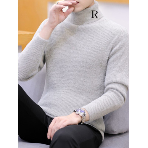 水貂絨高領毛衣男士打底衫2025秋冬季加絨厚款青少年絨毛衫男潮流 水貂絨高領毛衣男士打底衫2025秋冬季加絨厚款青少年絨毛衫男潮流