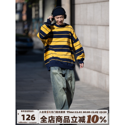 BELLKENIDEA早起工作室23AW 廓形少年感重磅毛衣男女情侶裝潮流行 BELLKENIDEA早起工作室23AW 廓形少年感重磅毛衣男女情侶裝潮流行