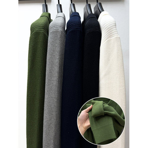 高級男士秋冬款翻領毛衣時尚休閒純色V領針織打底衫純色T恤上衣潮 高級男士秋冬款翻領毛衣時尚休閒純色V領針織打底衫純色T恤上衣潮